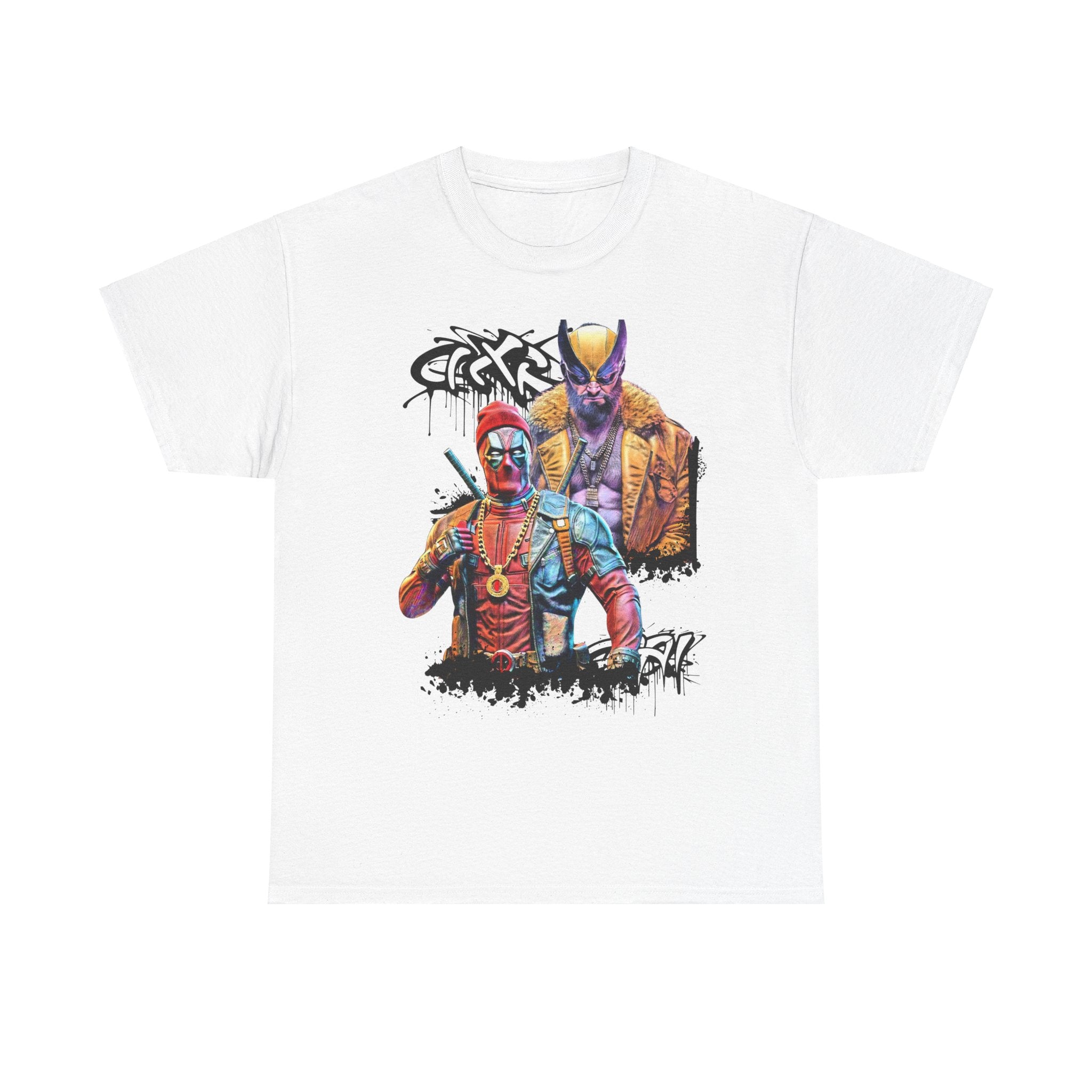 Coolpool & Wolvie (Bros) | Hip Hop Heroes | Deadpool & Wolverine Graffiti | Unisex Heavy Cotton Tee