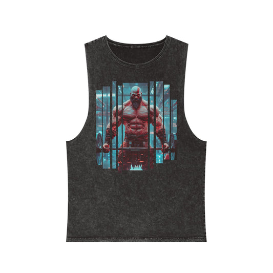 Kratos | Body Building Boss | Unisex Stonewash Tank Top