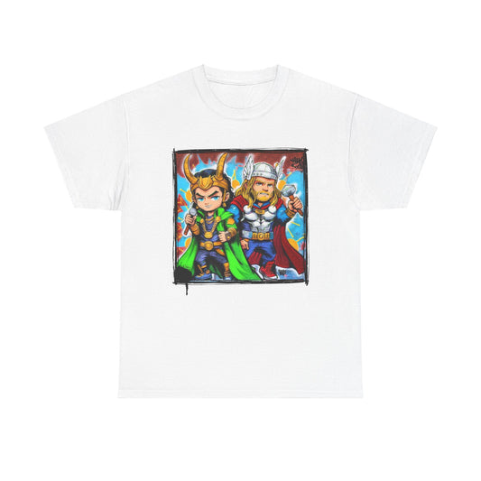 Thor & Loki (Bros) | Hip Hop Heroes | Graffiti | Unisex Heavy Cotton Tee