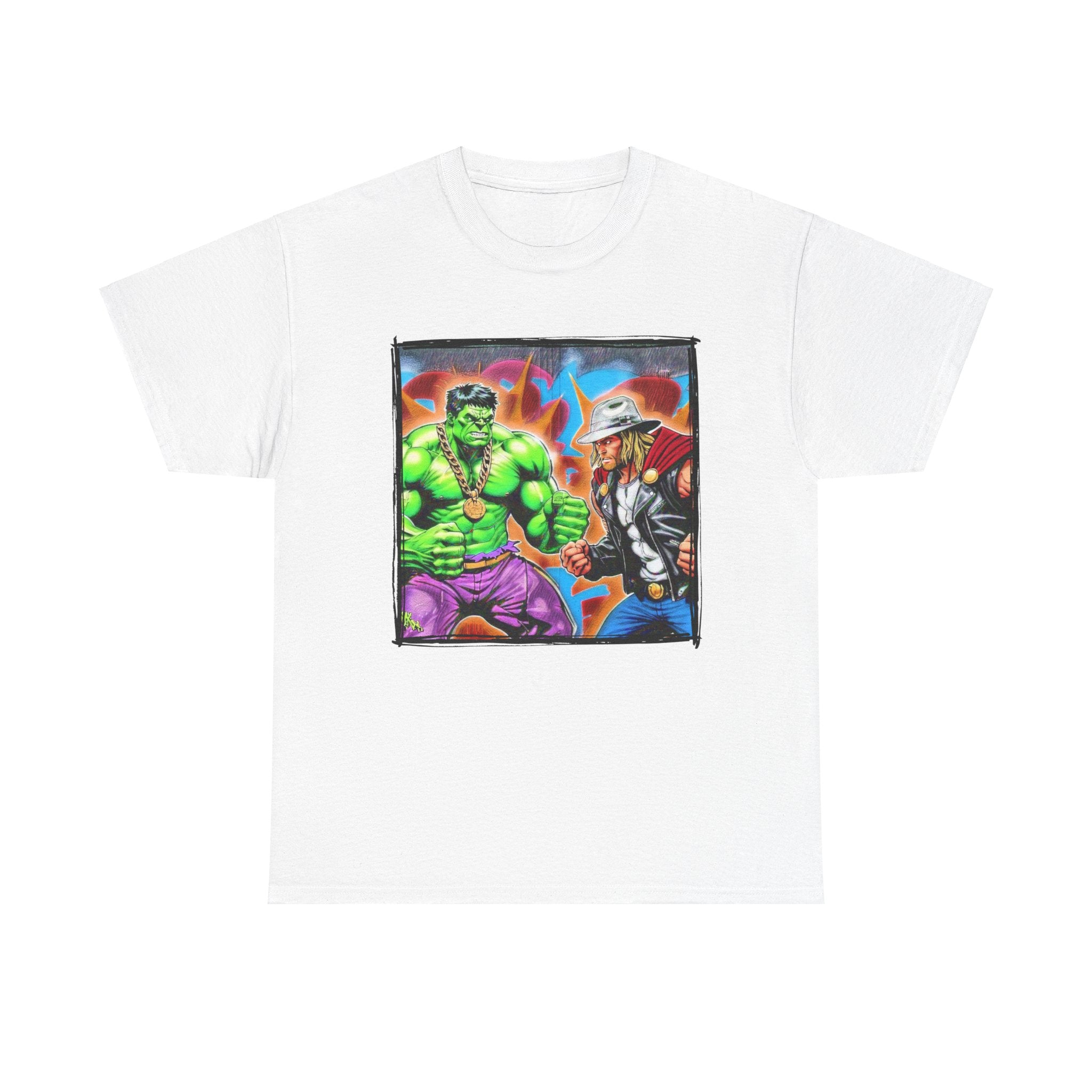 Thor X Hulk (Face Off) | Hip Hop Heroes | Graffiti | Unisex Heavy Cotton Tee