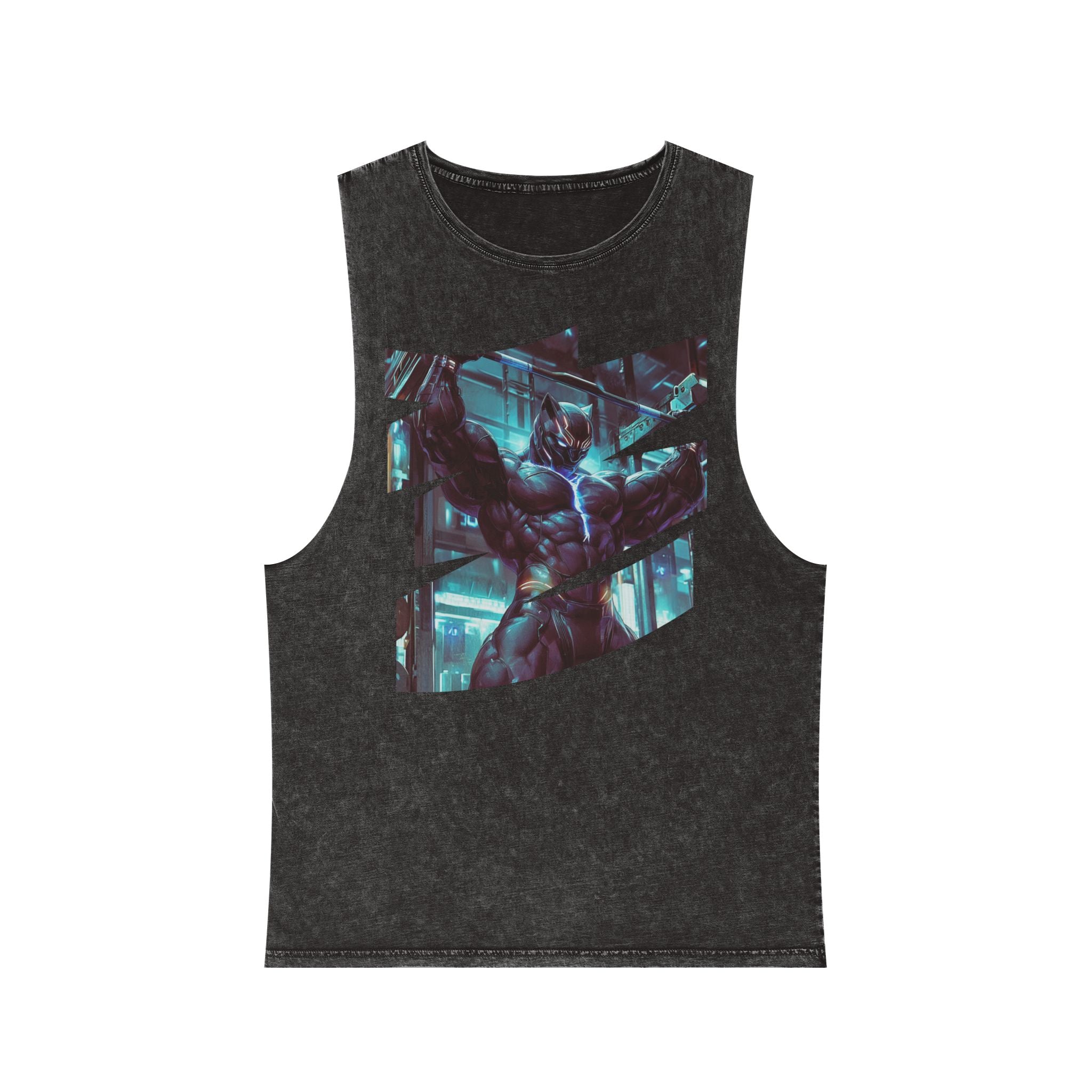 Black Panther | Body Building Boss | Unisex Stonewash Tank Top