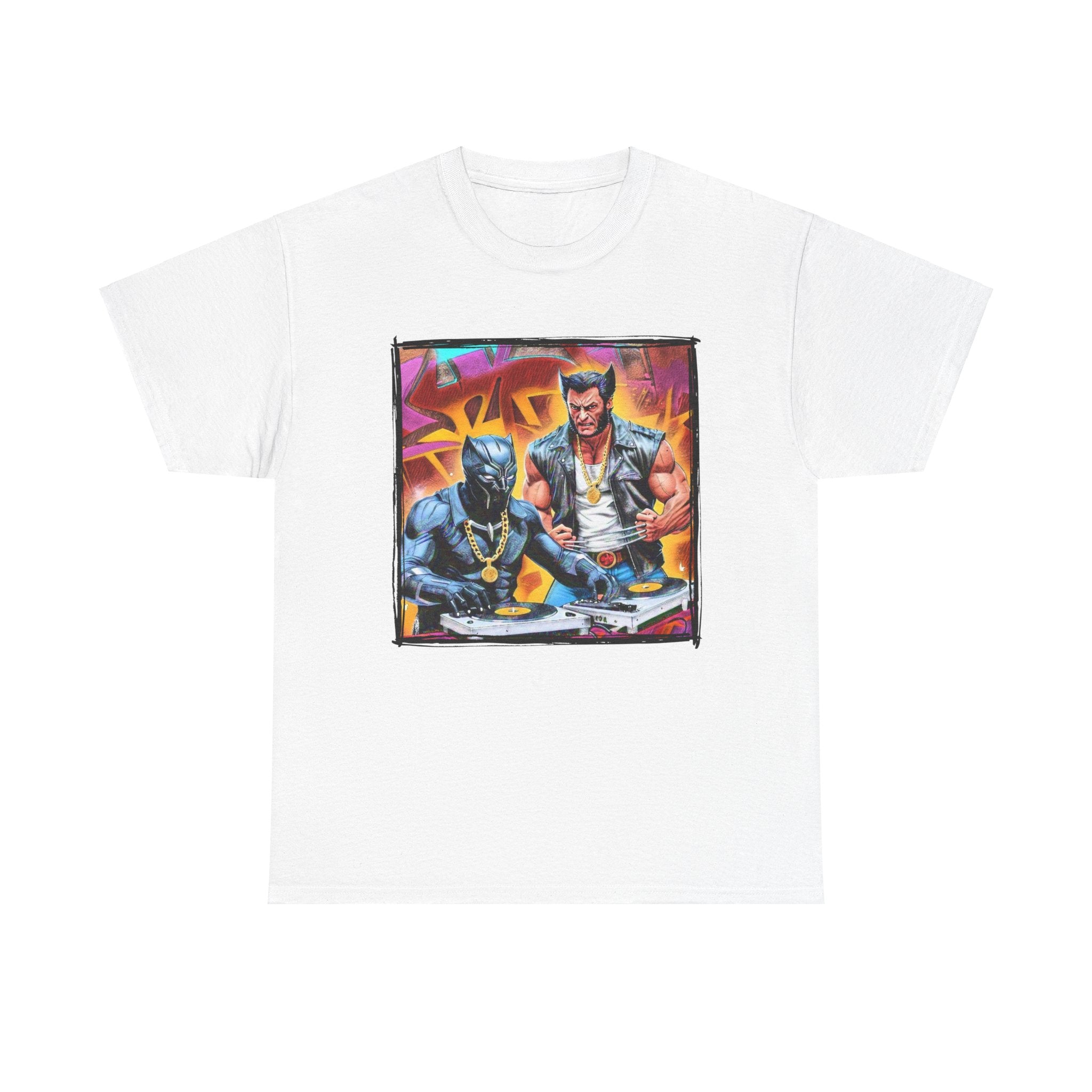 Wolverine X Black Panther (DJ) | Hip Hop Heroes | Graffiti | Unisex Heavy Cotton Tee