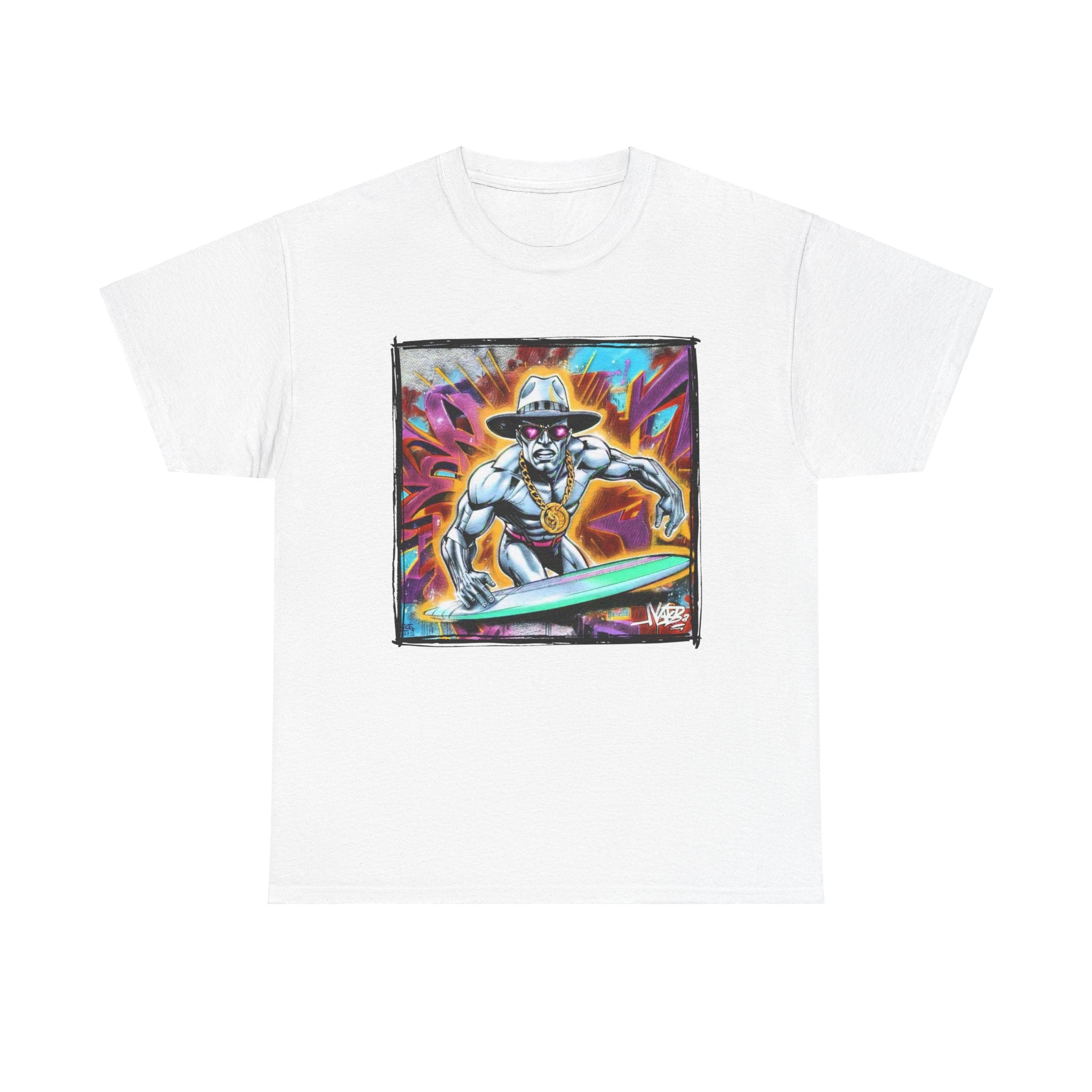 Silver Server | Hip Hop Heroes | Silver Surfer Graffiti | Unisex Heavy Cotton Tee