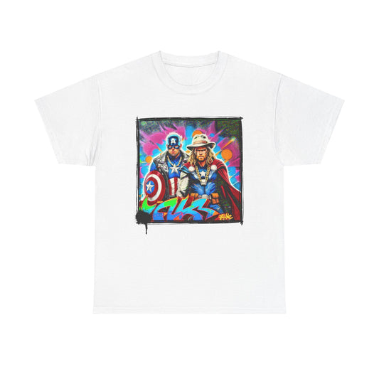 Captain Thor (Bros) | Hip Hop Heroes | Captain America & Thor Graffiti | Unisex Heavy Cotton Tee