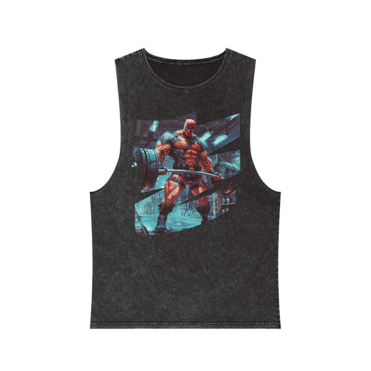 Deadpool | Body Building Boss | Unisex Stonewash Tank Top