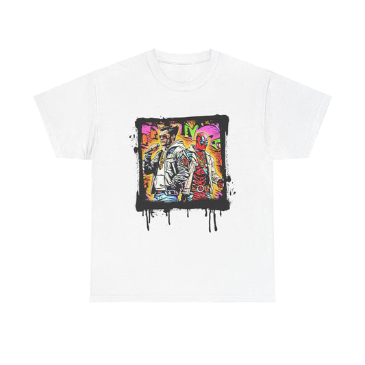 Deadpool & Wolverine | Hip Hop Heroes | CoolPool & Wolvie Graffiti | Unisex Heavy Cotton Tee