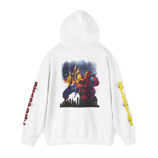 DP & Wolvie (Rap City) | Hip Hop Heroes | Deadpool & Wolverine Graffiti | Unisex Heavy Blend™ Hoodie