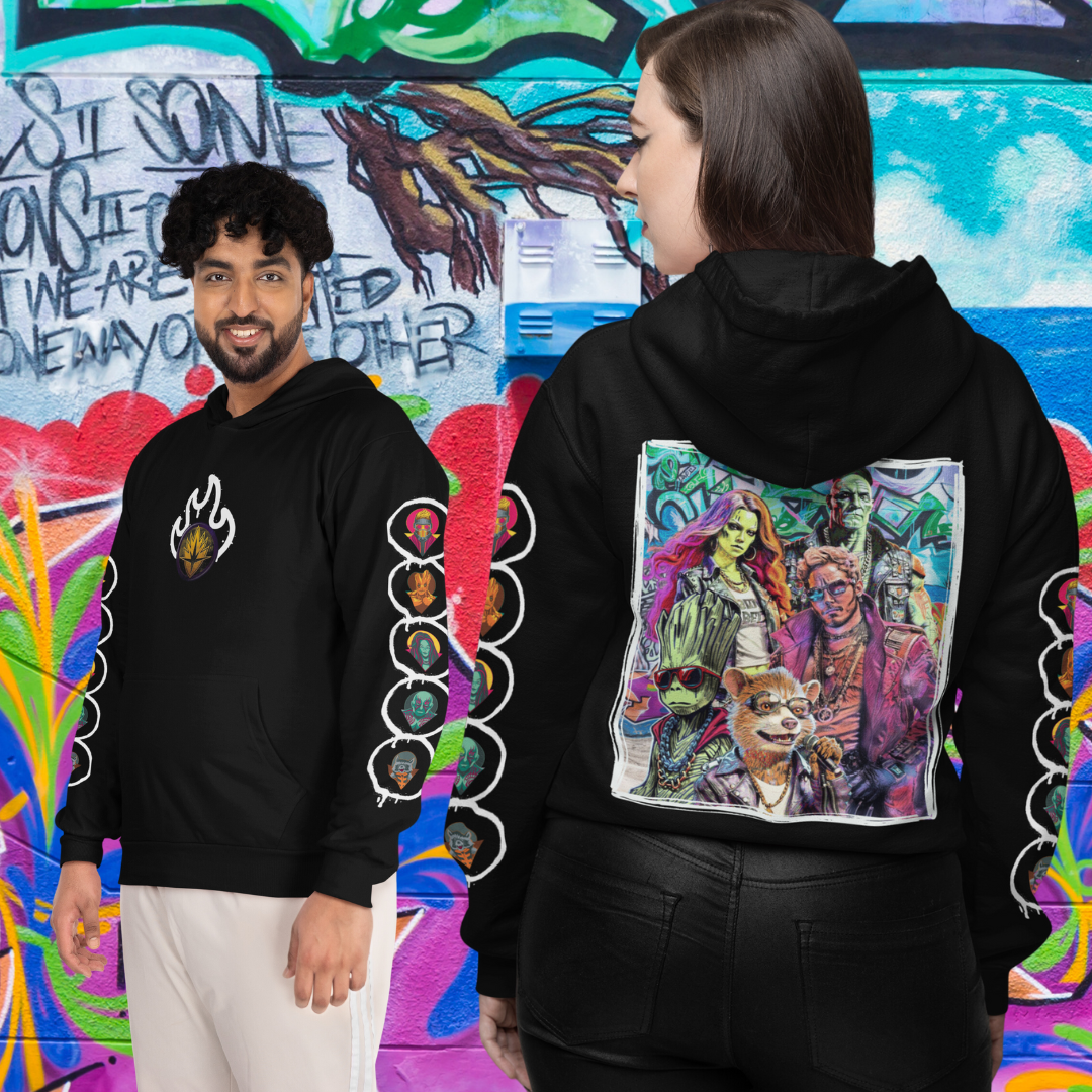 Guardians Of Graffiti (Hip Hop Heroes) | Starlord, Groot, Rocket, Gamora & Drax Graffiti | Unisex Heavy Blend™ Hoodie